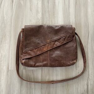 Brown Vintage Leather Crossbody Messenger Bag